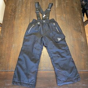 Kids Boys Girls Black Snow Pants, Size XS 5/6